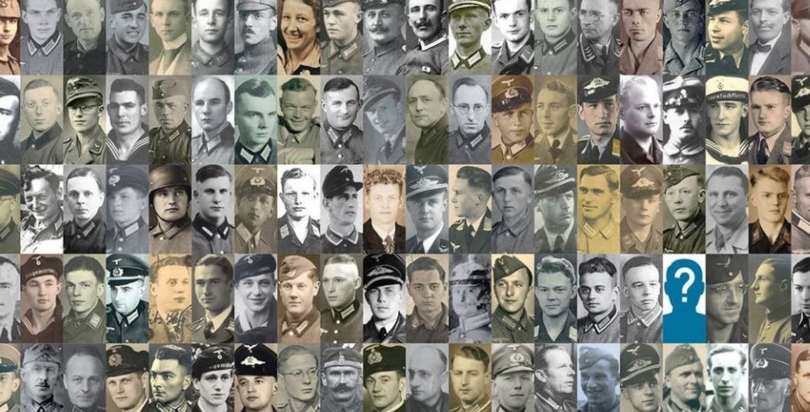 99 Porträts von Kriegstoten aus biographischem Material, das Angehörige dem Volksbund zur Verfügung gestellt haben.